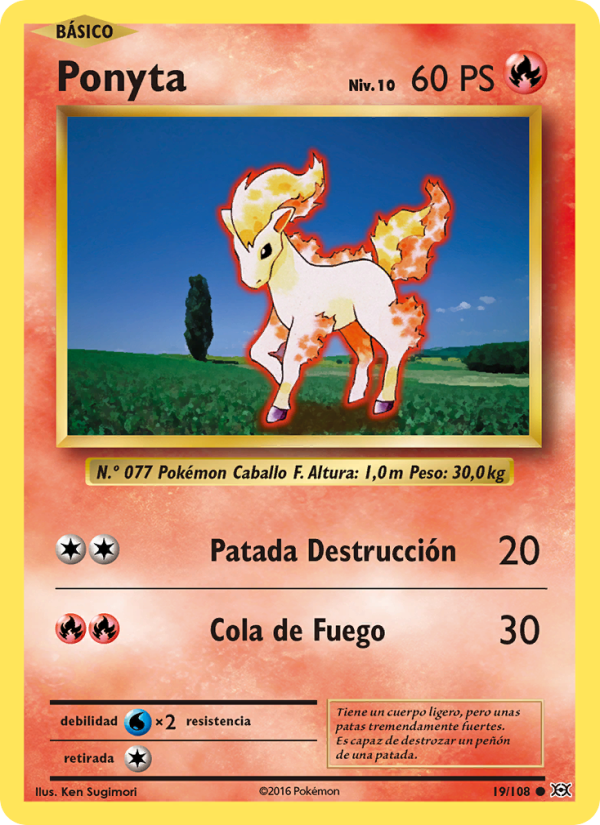 Ponyta 19 — Evoluciones (Spanish Pokémon TCG card)