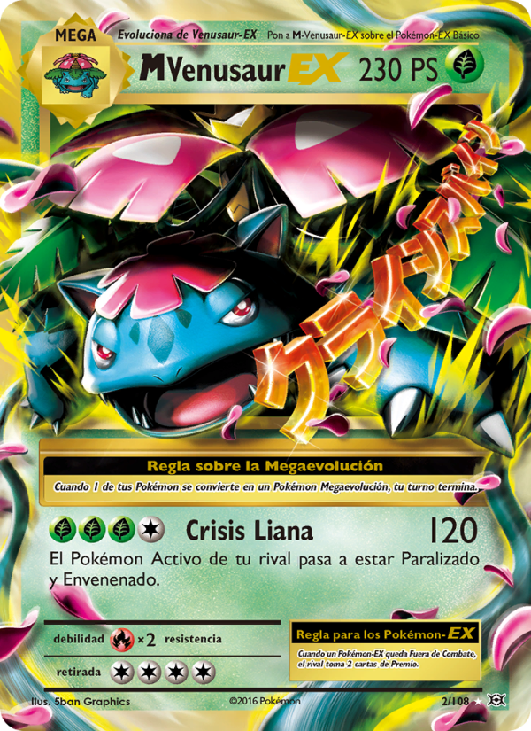 M Venusaur EX 2 — Evoluciones (Spanish Pokémon TCG card)