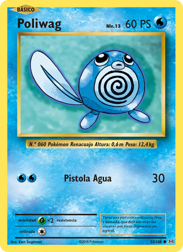Poliwag 23 — Evoluciones (Spanish Pokémon TCG card)