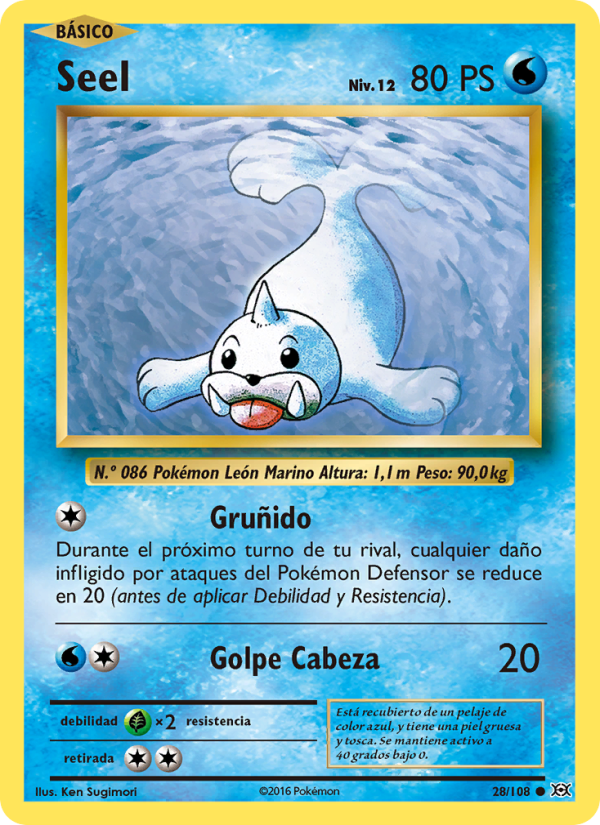 Seel 28 — Evoluciones (Spanish Pokémon TCG card)