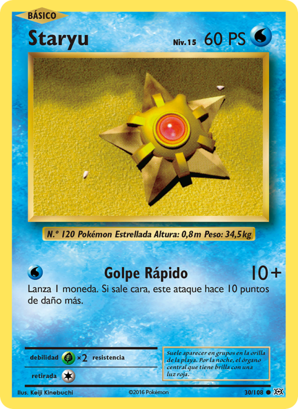 Staryu 30 — Evoluciones (Spanish Pokémon TCG card)