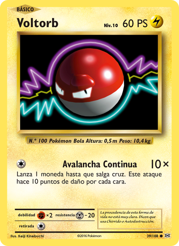 Voltorb 39 — Evoluciones (Spanish Pokémon TCG card)