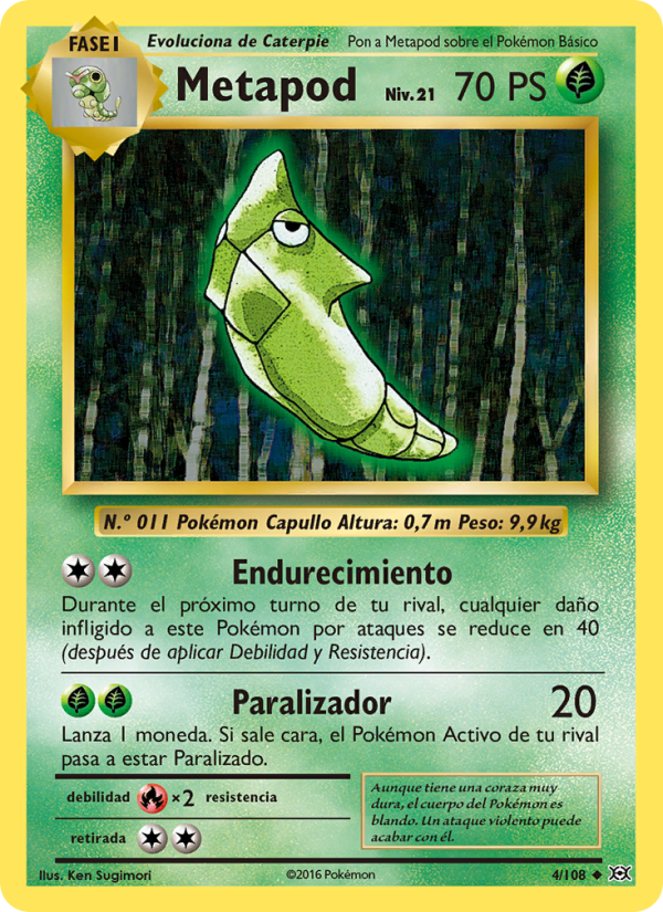 Metapod 4 — Evoluciones (Spanish Pokémon TCG card)