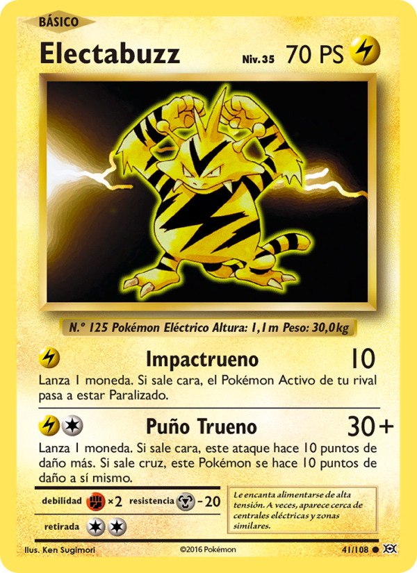 Electabuzz 41 — Evoluciones (Spanish Pokémon TCG card)