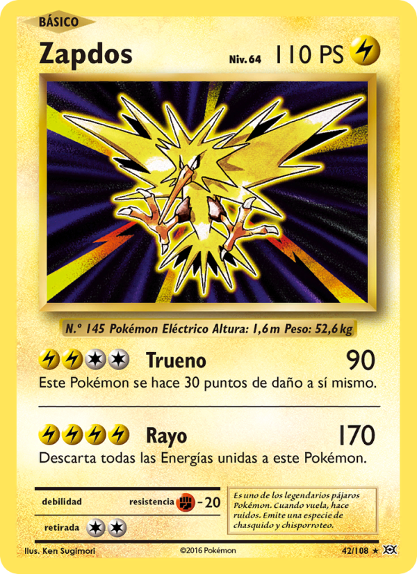 Zapdos 42 — Evoluciones (Spanish Pokémon TCG card)
