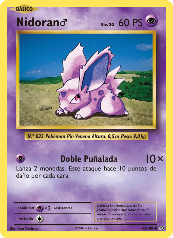 Nidoran♂ 43 — Evoluciones (Spanish Pokémon TCG card)