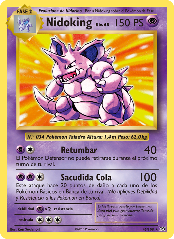 Nidoking 45 — Evoluciones (Spanish Pokémon TCG card)