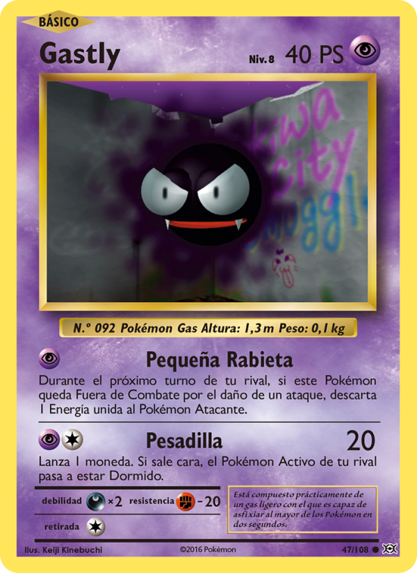 Gastly 47 — Evoluciones (Spanish Pokémon TCG card)