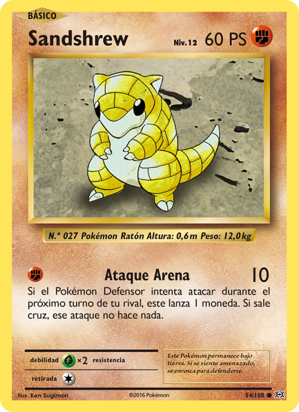 Sandshrew 54 — Evoluciones (Spanish Pokémon TCG card)