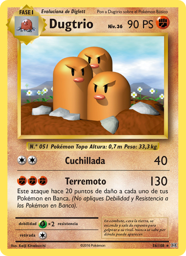Dugtrio 56 — Evoluciones (Spanish Pokémon TCG card)