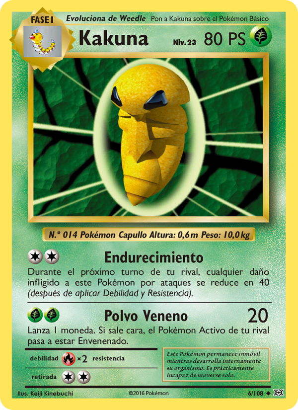 Kakuna 6 — Evoluciones (Spanish Pokémon TCG card)