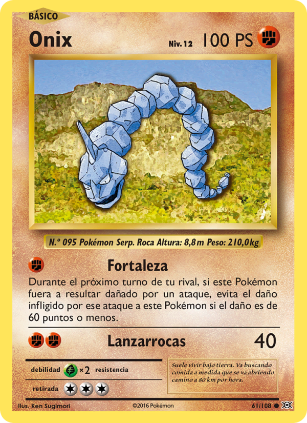 Onix 61 — Evoluciones (Spanish Pokémon TCG card)
