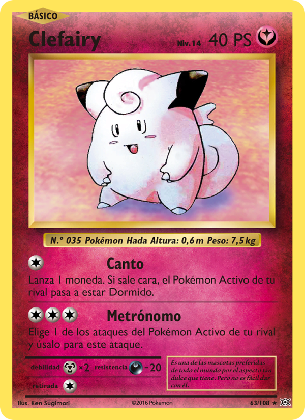 Clefairy 63 — Evoluciones (Spanish Pokémon TCG card)