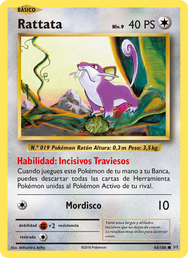 Rattata 66 — Evoluciones (Spanish Pokémon TCG card)