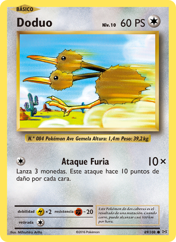 Doduo 69 — Evoluciones (Spanish Pokémon TCG card)