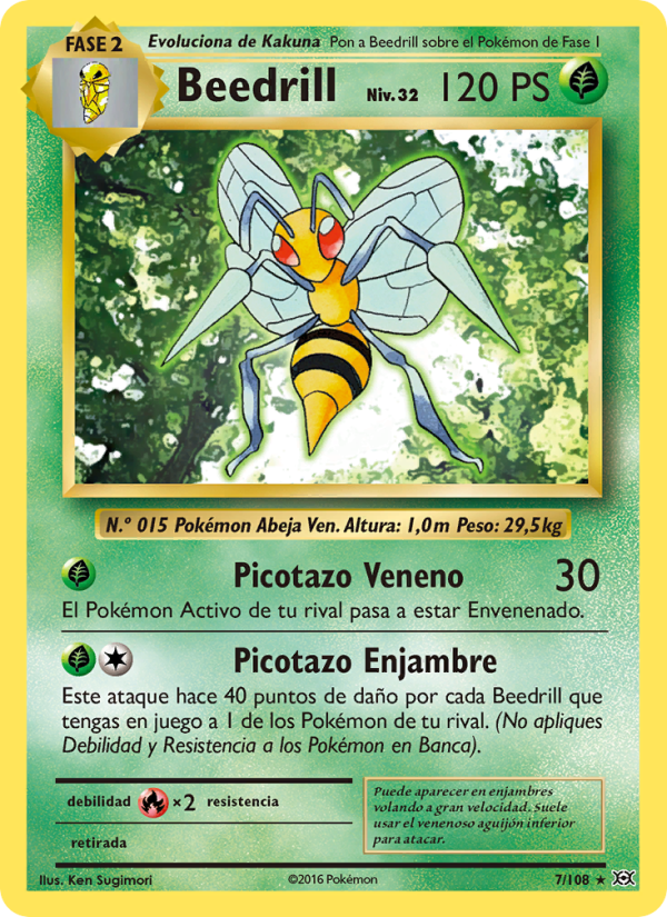 Beedrill 7 — Evoluciones (Spanish Pokémon TCG card)