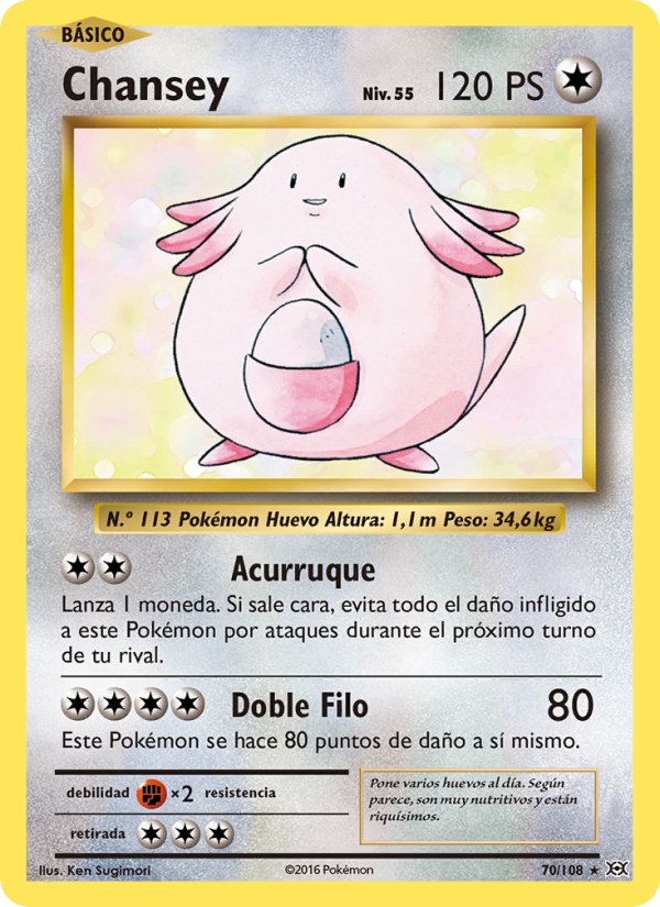 Chansey 70 — Evoluciones (Spanish Pokémon TCG card)