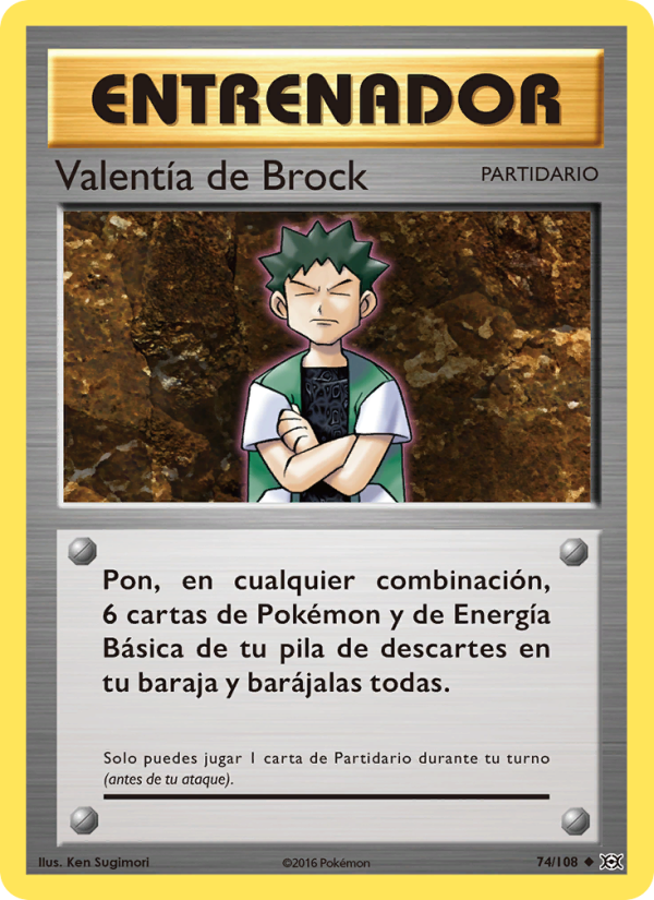 Valentía de Brock 74 — Evoluciones (Spanish Pokémon TCG card)