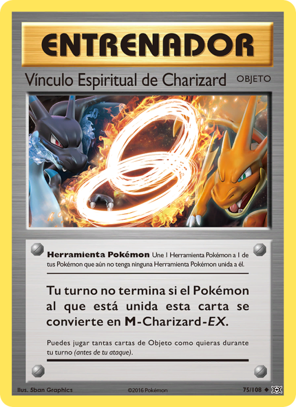 Vínculo Espiritual de Charizard 75 — Evoluciones (Spanish Pokémon TCG card)
