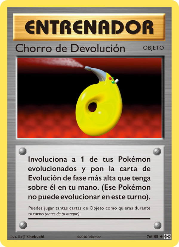 Chorro de Devolución 76 — Evoluciones (Spanish Pokémon TCG card)