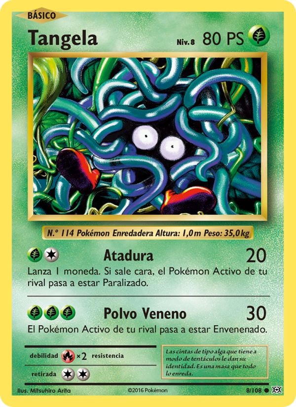Tangela 8 — Evoluciones (Spanish Pokémon TCG card)