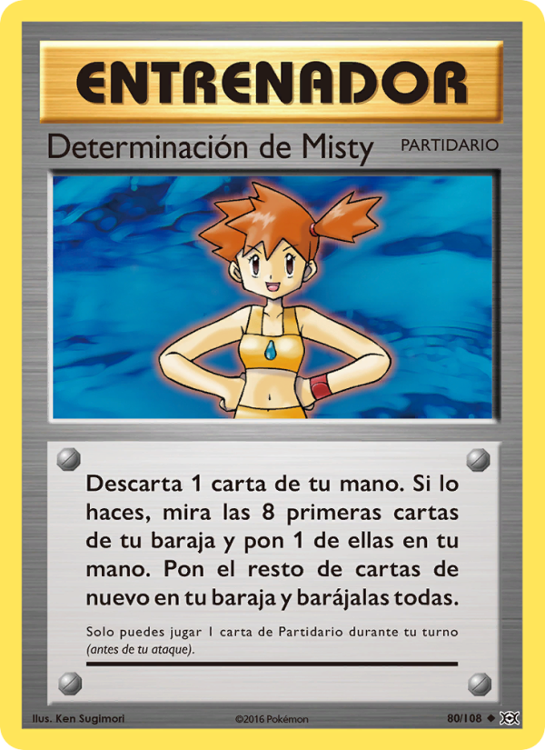 Determinación de Misty 80 — Evoluciones (Spanish Pokémon TCG card)
