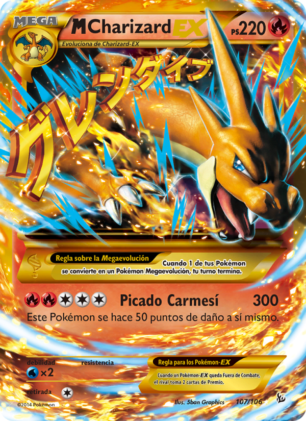 M-Charizard EX 107 — Destellos de Fuego (Spanish Pokémon TCG card)