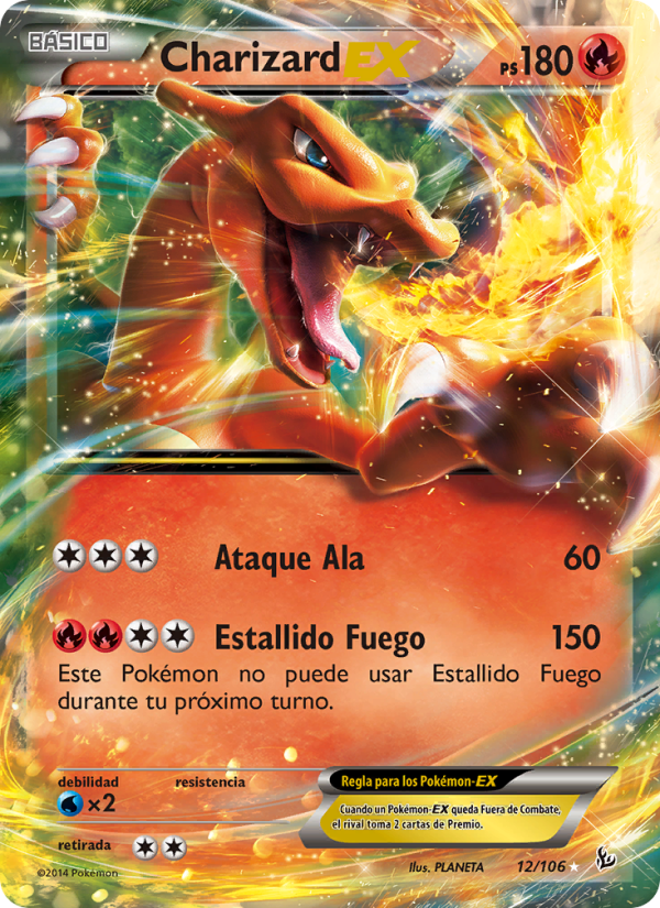 Charizard EX 12 — Destellos de Fuego (Spanish Pokémon TCG card)