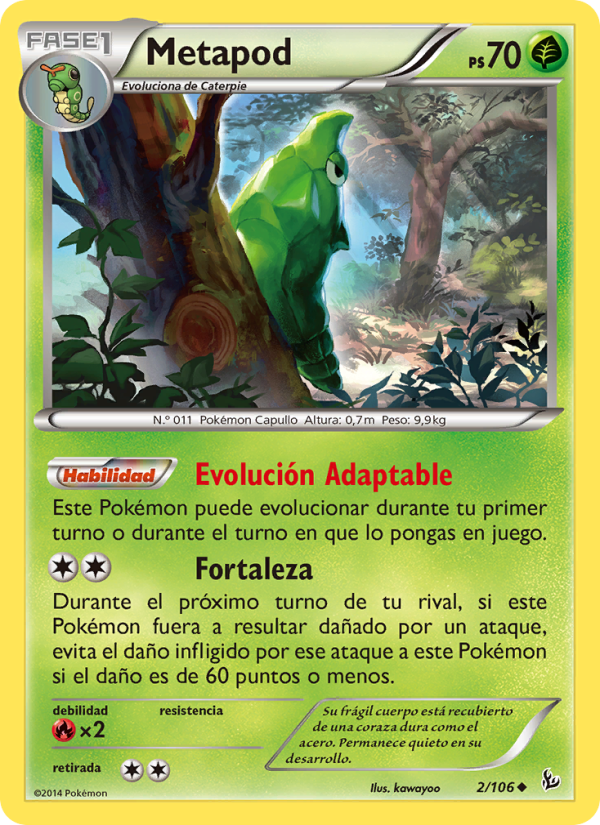 Metapod 2 — Destellos de Fuego (Spanish Pokémon TCG card)