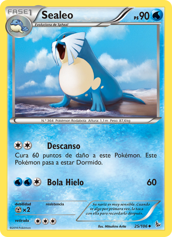 Sealeo 25 — Destellos de Fuego (Spanish Pokémon TCG card)