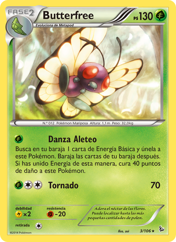 Butterfree 3 — Destellos de Fuego (Spanish Pokémon TCG card)