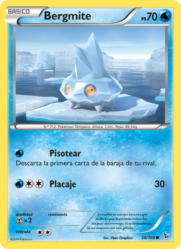 Bergmite 30 — Destellos de Fuego (Spanish Pokémon TCG card)