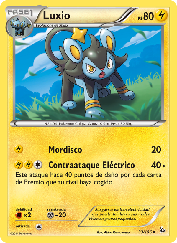 Luxio 33 — Destellos de Fuego (Spanish Pokémon TCG card)