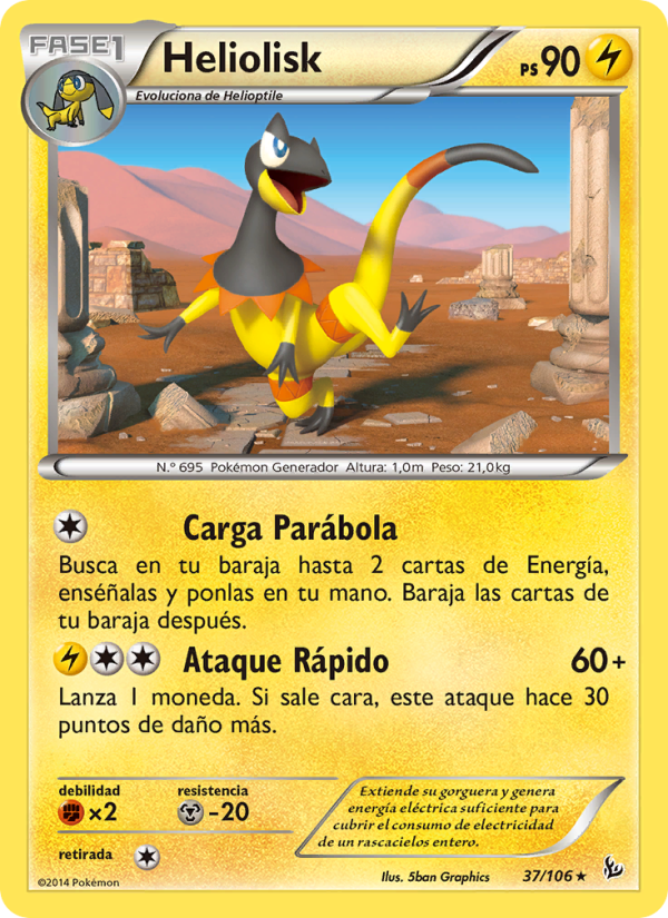 Heliolisk 37 — Destellos de Fuego (Spanish Pokémon TCG card)
