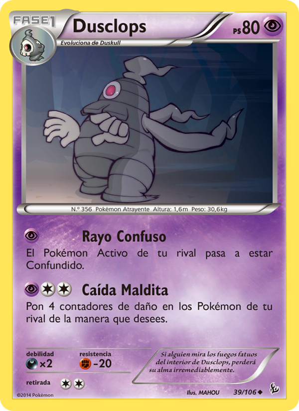 Dusclops 39 — Destellos de Fuego (Spanish Pokémon TCG card)