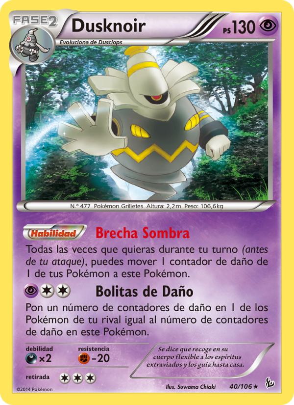 Dusknoir 40 — Destellos de Fuego (Spanish Pokémon TCG card)