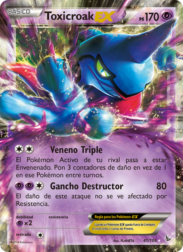Toxicroak EX 41 — Destellos de Fuego (Spanish Pokémon TCG card)
