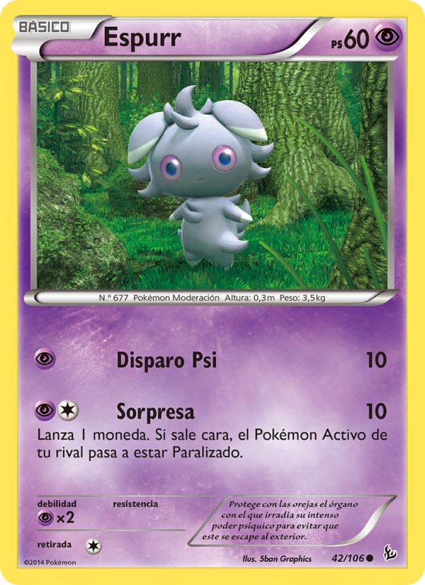 Espurr 42 — Destellos de Fuego (Spanish Pokémon TCG card)