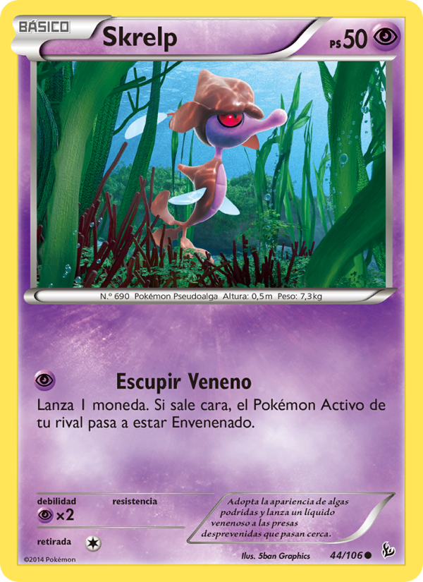 Skrelp 44 — Destellos de Fuego (Spanish Pokémon TCG card)