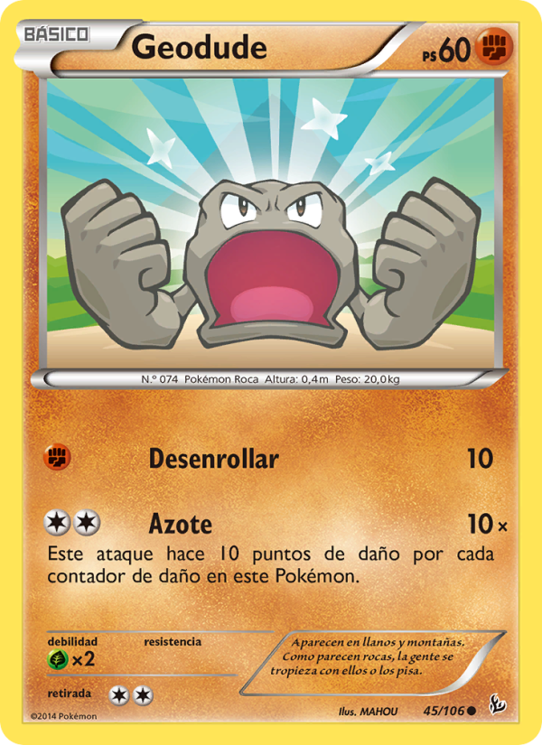 Geodude 45 — Destellos de Fuego (Spanish Pokémon TCG card)