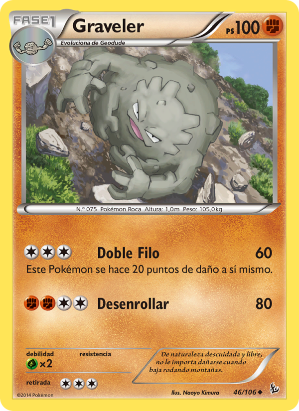 Graveler 46 — Destellos de Fuego (Spanish Pokémon TCG card)