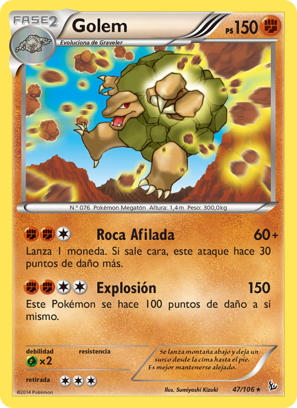 Golem 47 — Destellos de Fuego (Spanish Pokémon TCG card)