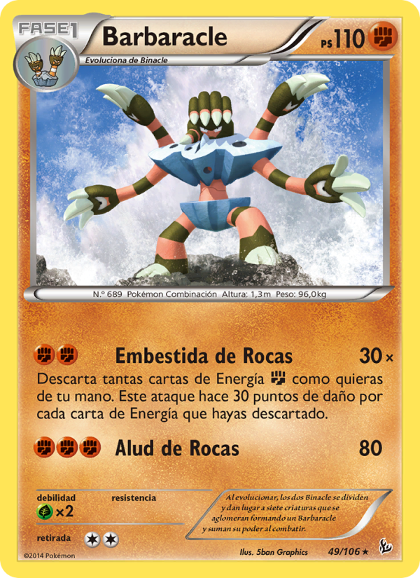 Barbaracle 49 — Destellos de Fuego (Spanish Pokémon TCG card)