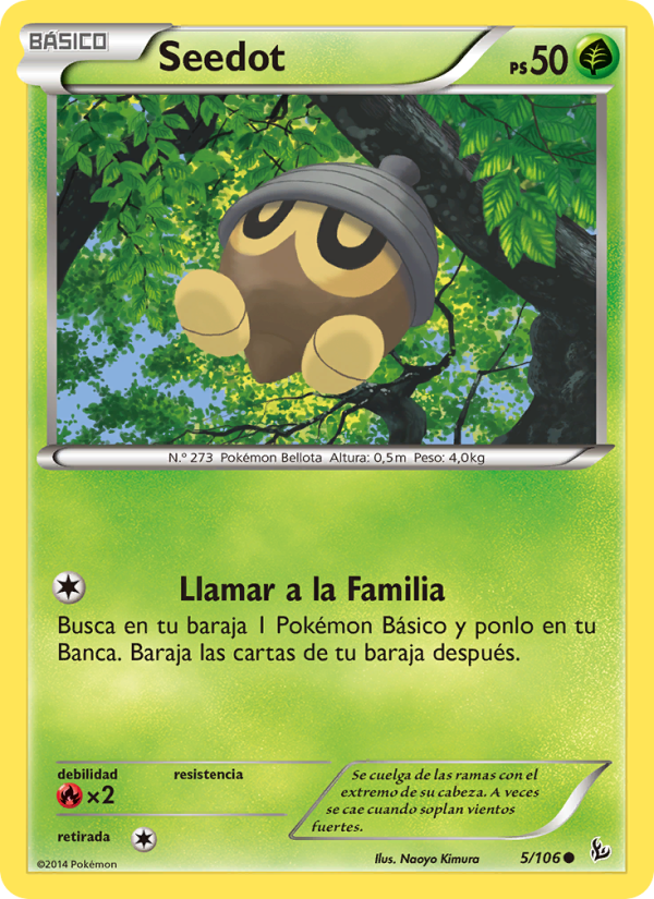 Seedot 5 — Destellos de Fuego (Spanish Pokémon TCG card)