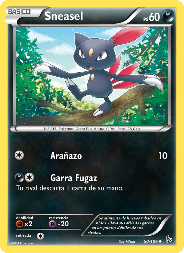 Sneasel 50 — Destellos de Fuego (Spanish Pokémon TCG card)