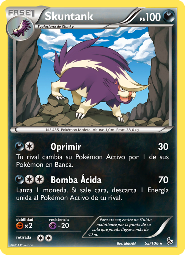 Skuntank 55 — Destellos de Fuego (Spanish Pokémon TCG card)