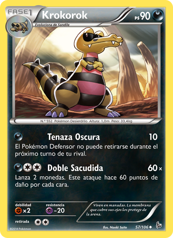 Krokorok 57 — Destellos de Fuego (Spanish Pokémon TCG card)