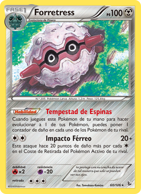Forretress 60 — Destellos de Fuego (Spanish Pokémon TCG card)