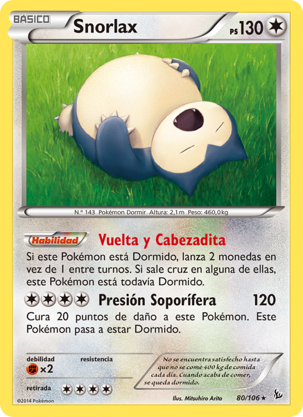 Snorlax 80 — Destellos de Fuego (Spanish Pokémon TCG card)