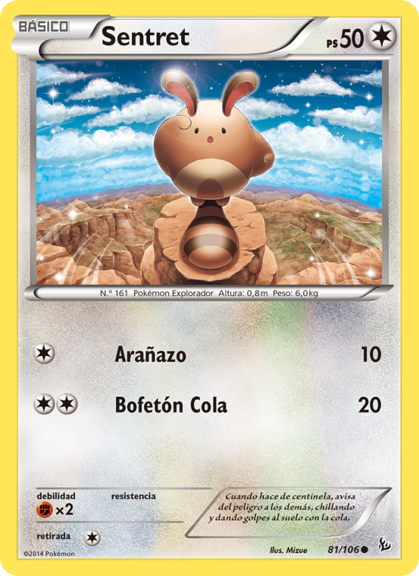 Sentret 81 — Destellos de Fuego (Spanish Pokémon TCG card)